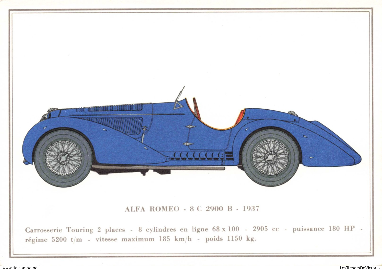 TRASNPORT - Alfa Romeo - 8 C 2900 B - 1937 - Carte Postale Ancienne - Taxis & Cabs