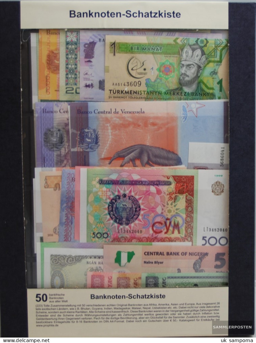 All World Money Treasure Chest Number. 223  With 50 Different Money - Lots & Kiloware - Banknotes