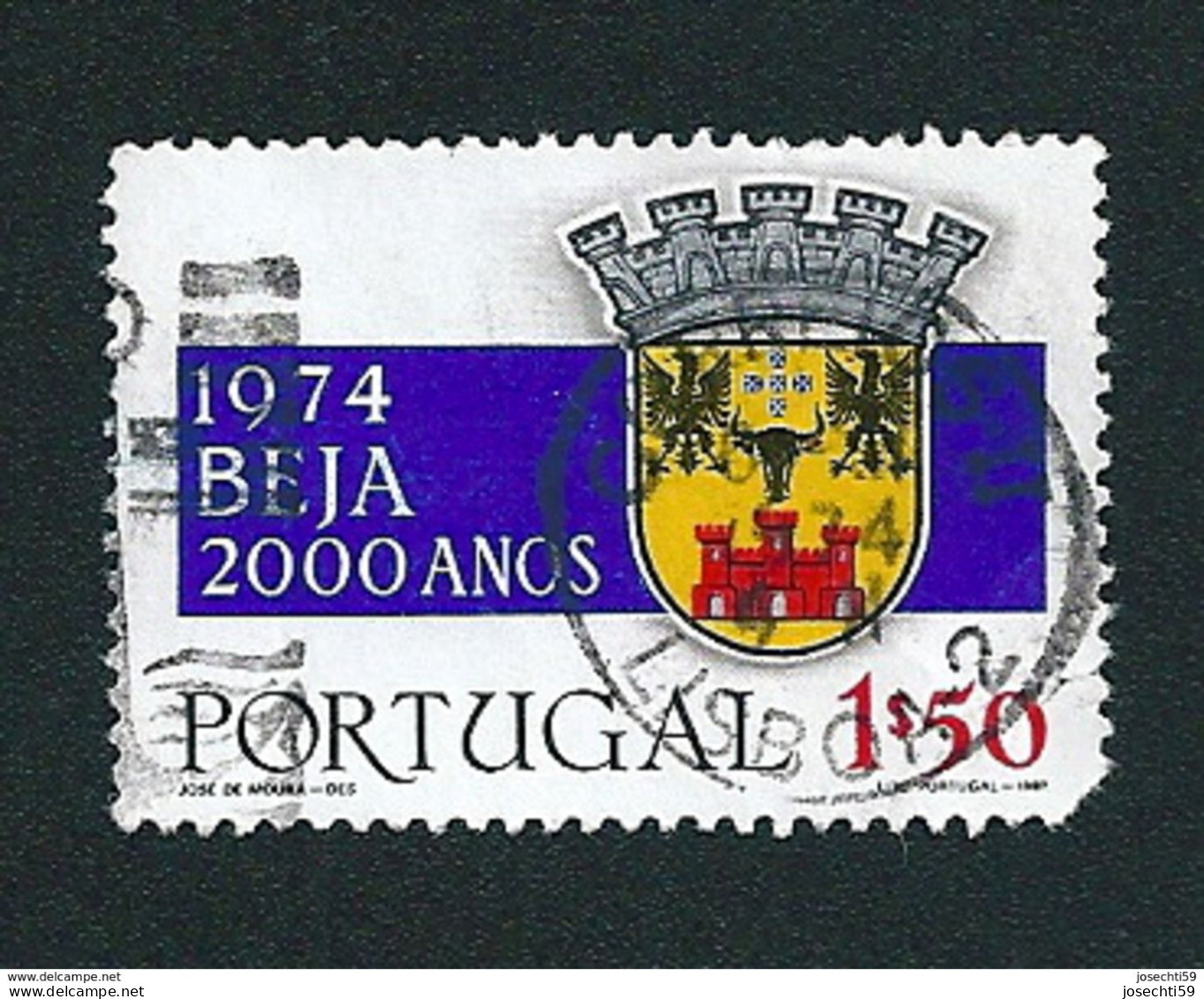 N° 1174 20 Siecles D'histoire Ville De Beja 1.50e  Portugal 1974 Oblitéré - Gebraucht