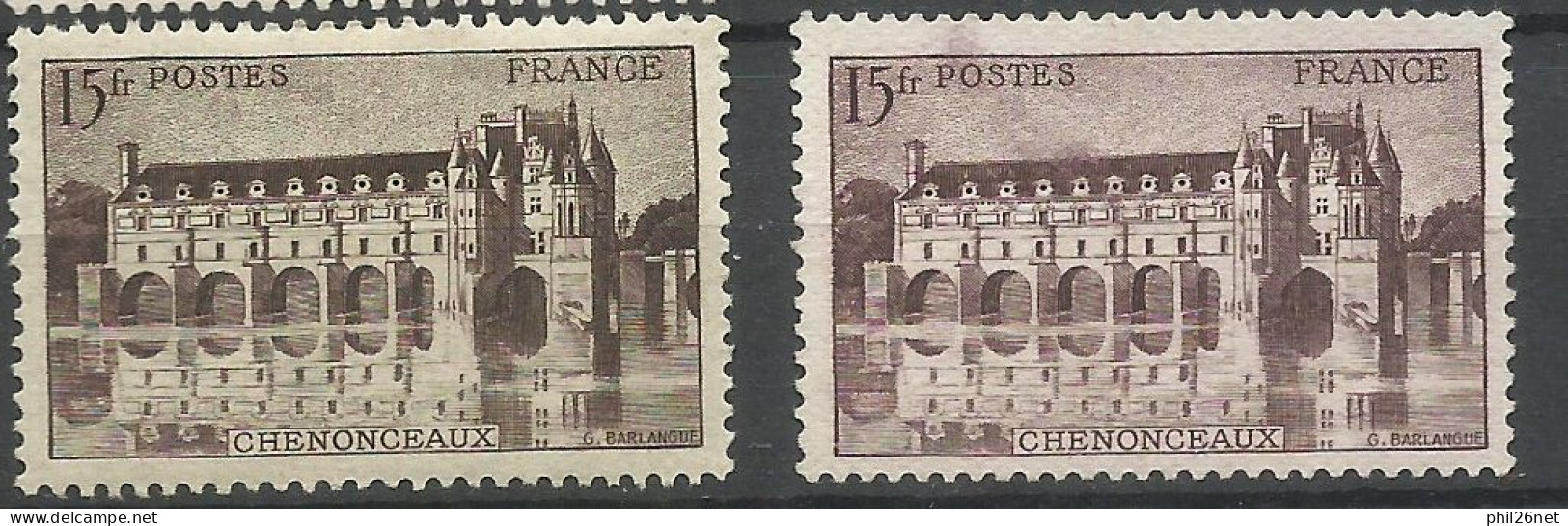 France N°610 Chenonceaux Brun Rouge Neuf (*) B/TB Avec Timbre Type Sur Les Scans Pour Comparer Voir  Scans Soldé ! ! ! - Ongebruikt