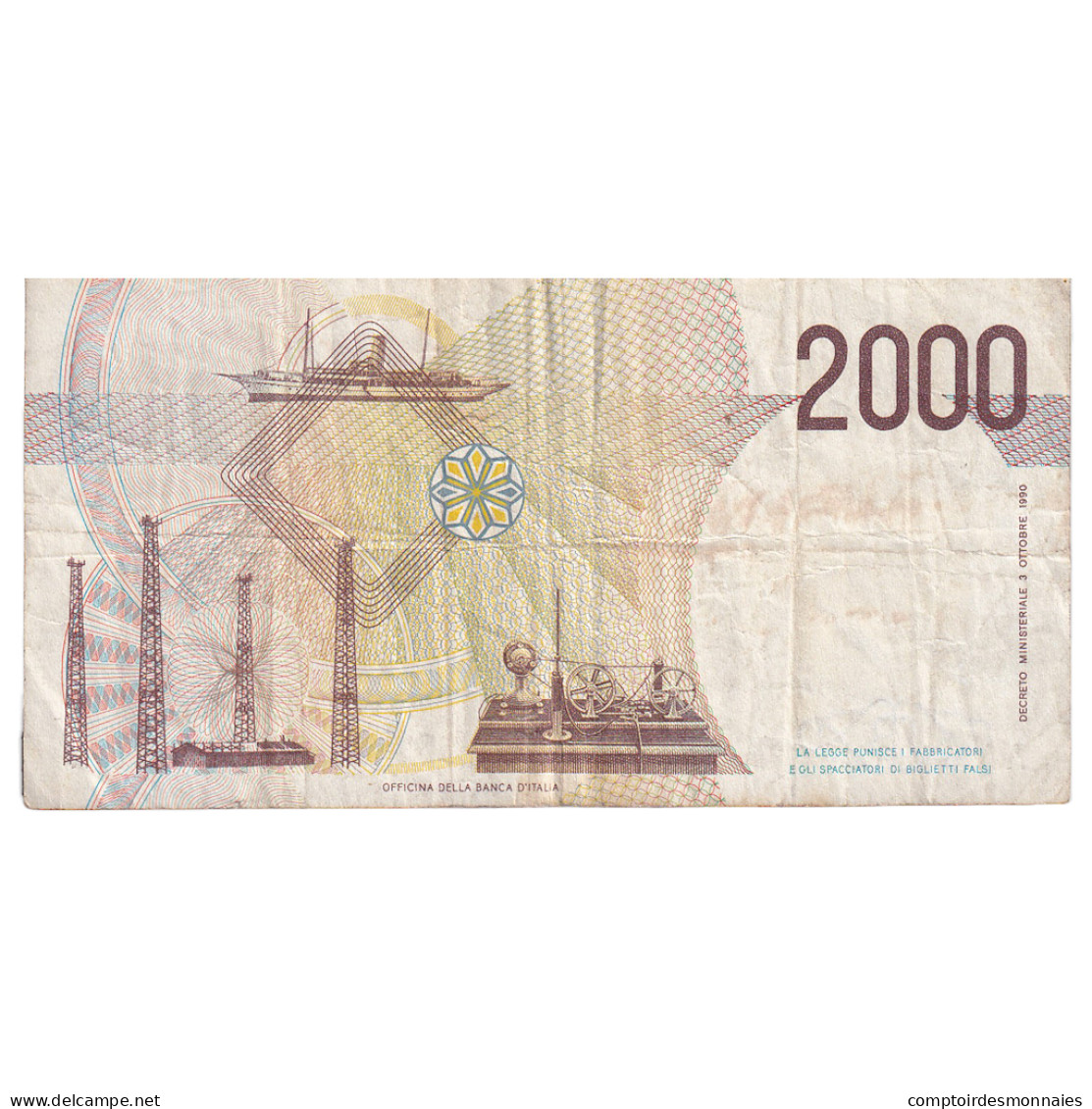 Billet, Italie, 2000 Lire, 1990-1992, Undated (1990-92), KM:115, TB - 2000 Lire