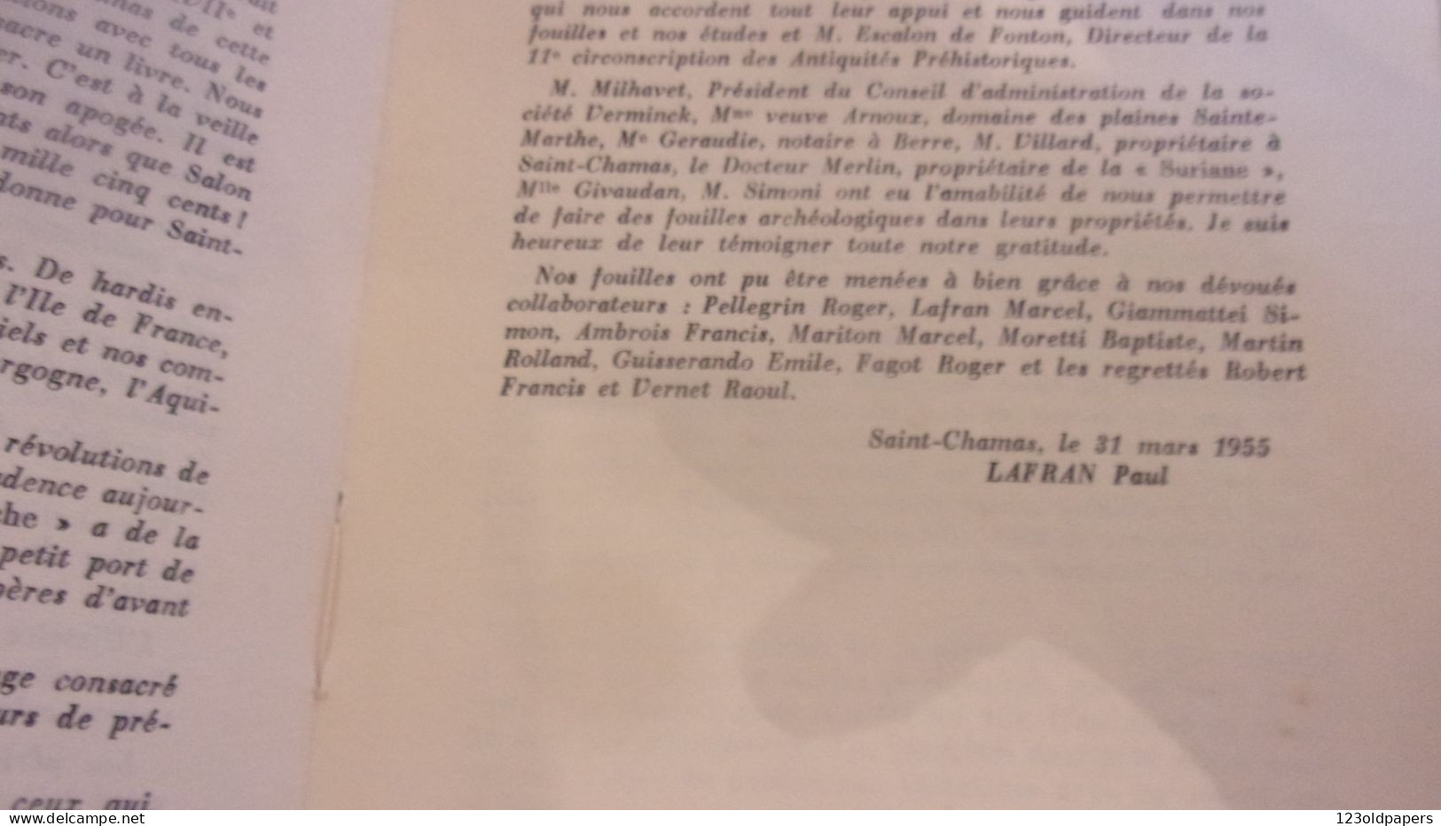 1955 EO Saint-Chamas Des Origines à 1851 - Illustrations De Simone Millet, Maurice Berle, Vincent Monte Bouches-du-Rhône - Provence - Alpes-du-Sud