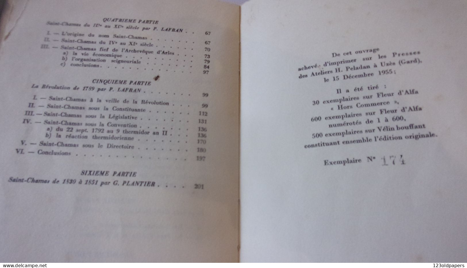 1955 EO Saint-Chamas Des Origines à 1851 - Illustrations De Simone Millet, Maurice Berle, Vincent Monte Bouches-du-Rhône - Provence - Alpes-du-Sud