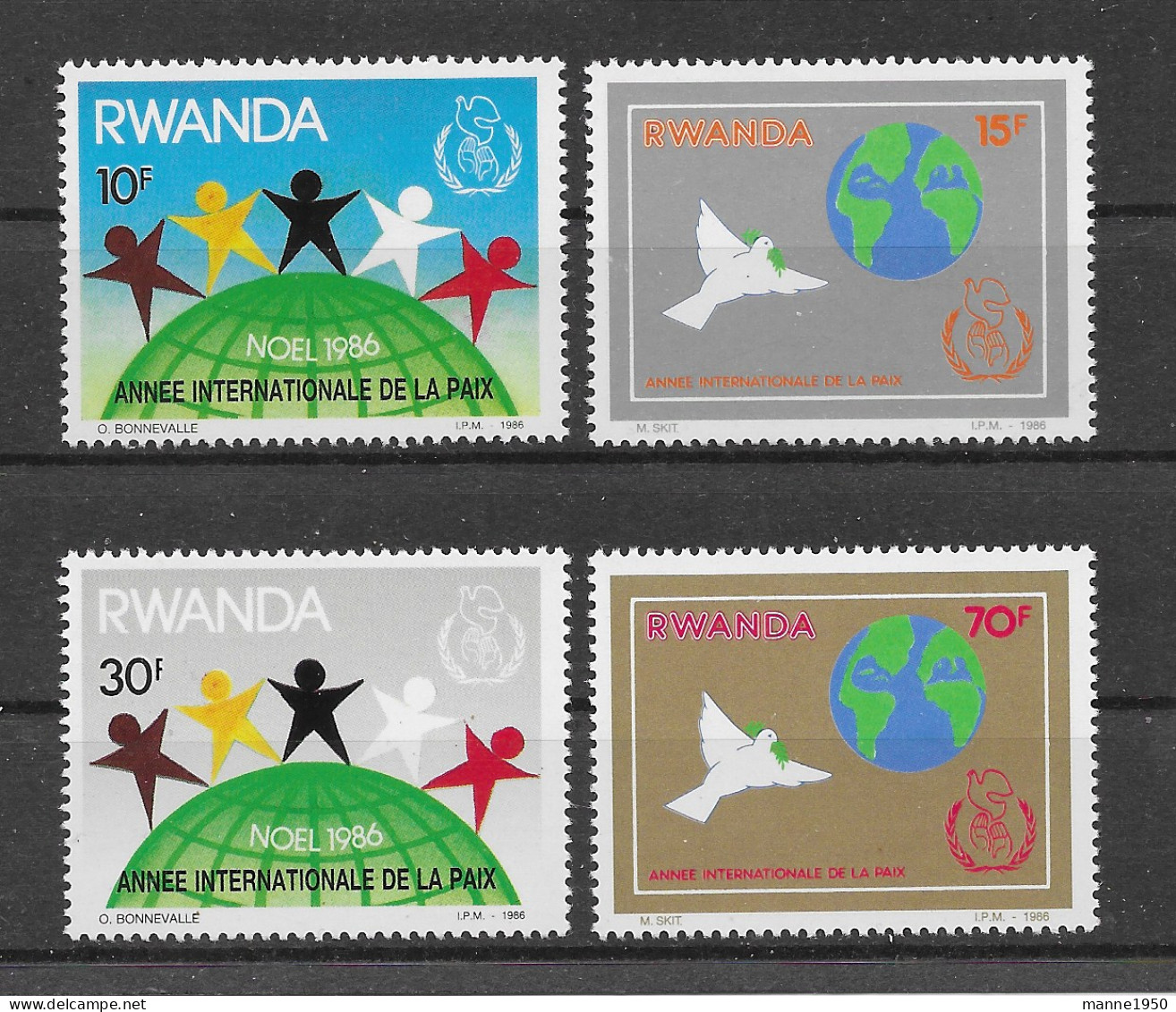 Ruanda 1986 Jahr Des Friedens Mi.Nr. 1354/57 Kpl. Satz ** - Unused Stamps