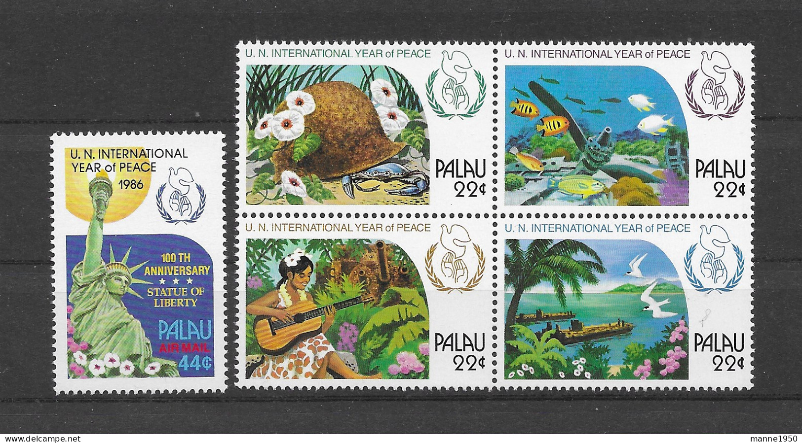 Palau 1986 Jahr Des Friedens Mi.Nr. 154/58 Kpl. Satz ** - Palau