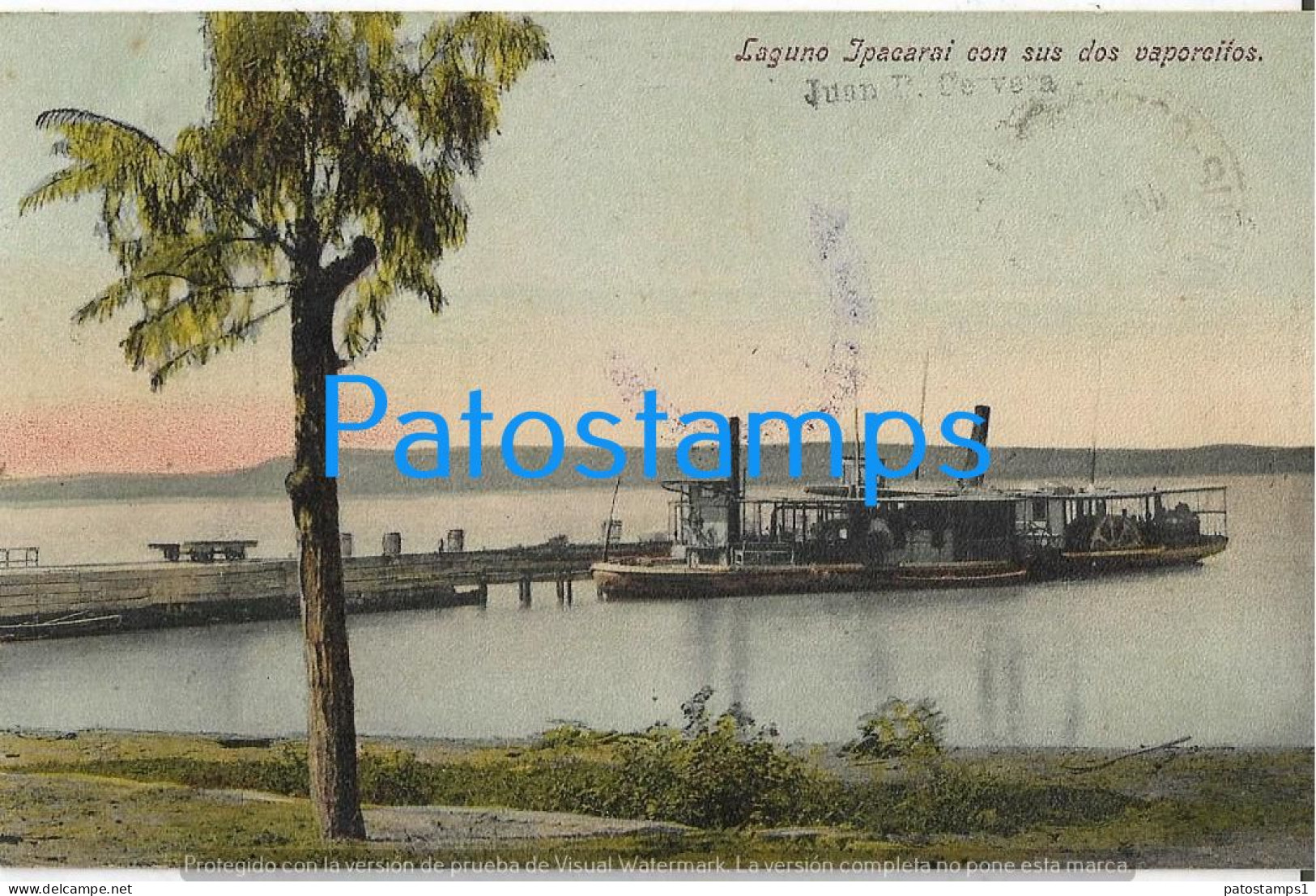 216096 PARAGUAY LAGUNO IPACARAI CON SUS VAPORCITOS SHIP POSTAL POSTCARD - Paraguay