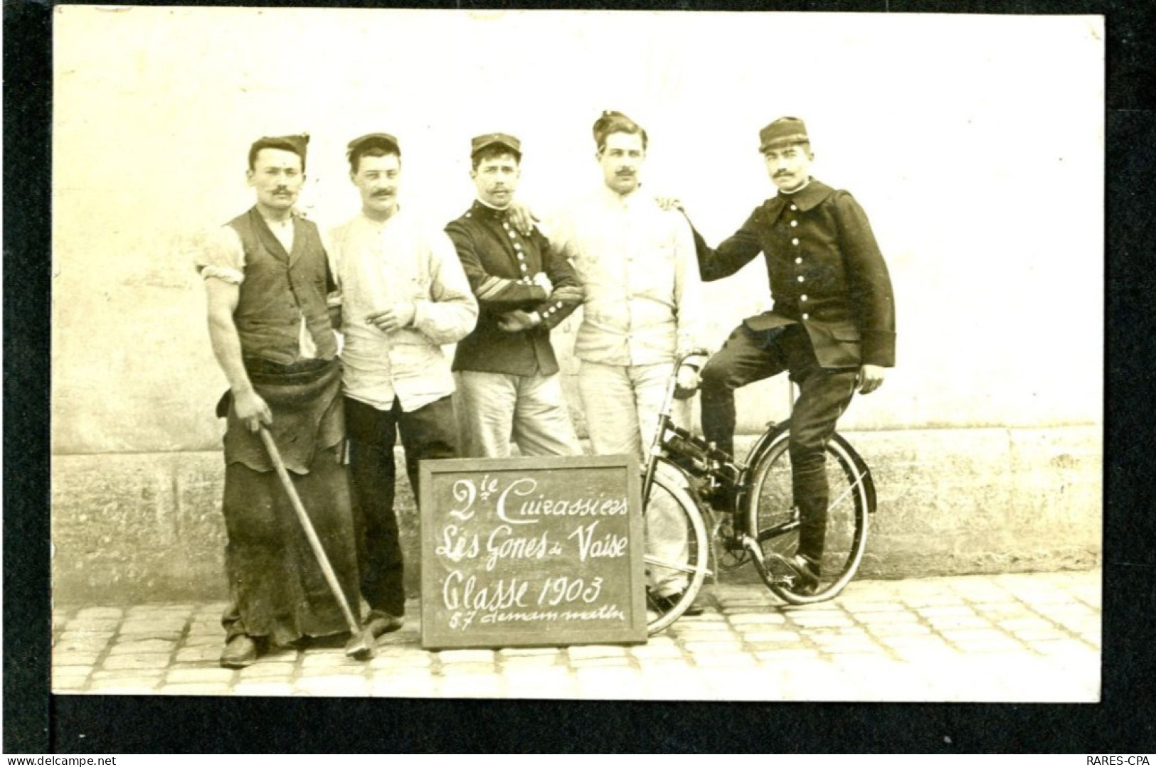 69 LYON - LES GONES DE VAISE - 2ie CUIRASSIERS - CLASSE 1903 - 57 DEMAIN MATIN - CPA PHOTO - RCPA 22 - Lyon 9