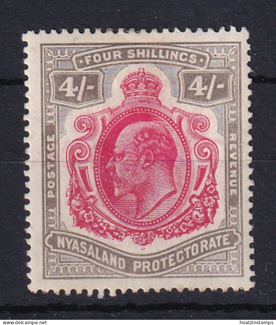 Nyasaland: 1908/11   Edward     SG79    4/-      MH - Nyassaland (1907-1953)