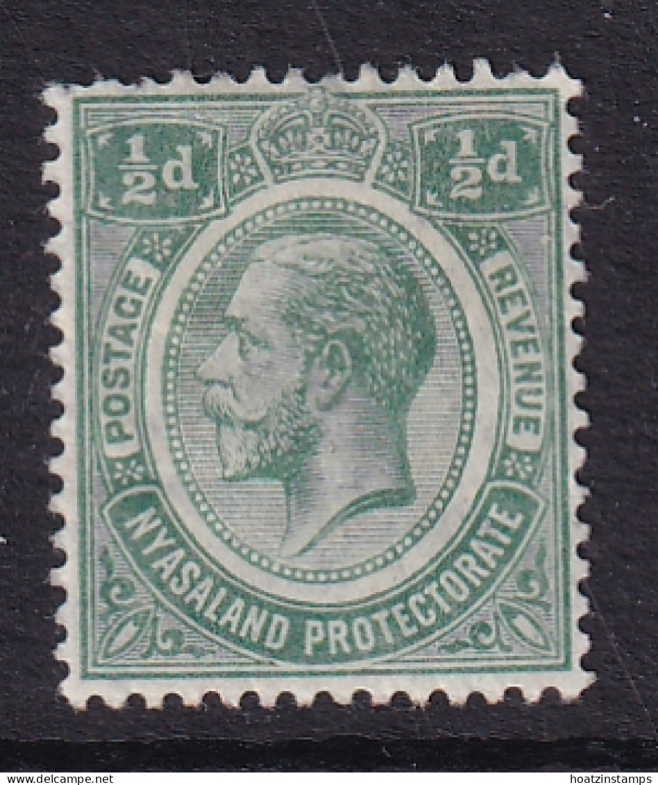 Nyasaland: 1913/21   KGV     SG83    ½d   Green   MH - Nyassaland (1907-1953)