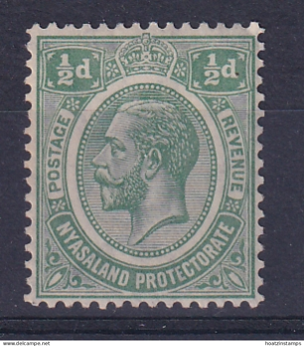Nyasaland: 1921/33   KGV     SG100    ½d   Green   MH - Nyassaland (1907-1953)