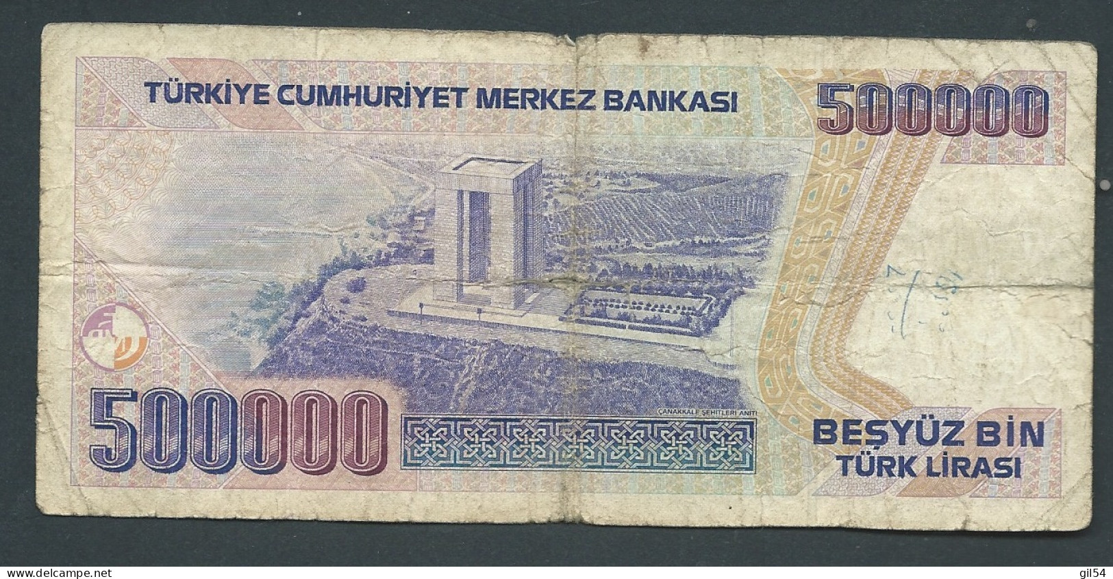 BILLET , TURQUIE , 500000 Türk Lirasi , 1970  - G 71499901 LAURA 12213 - Turkije