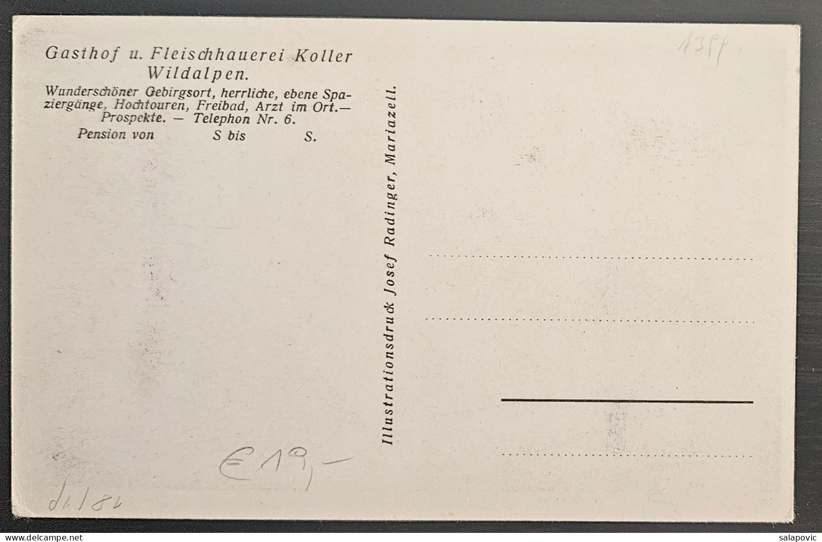 Austria, Wildalpen Gasthof U. Fleischhauerei Koller  R2/237 - Wildalpen