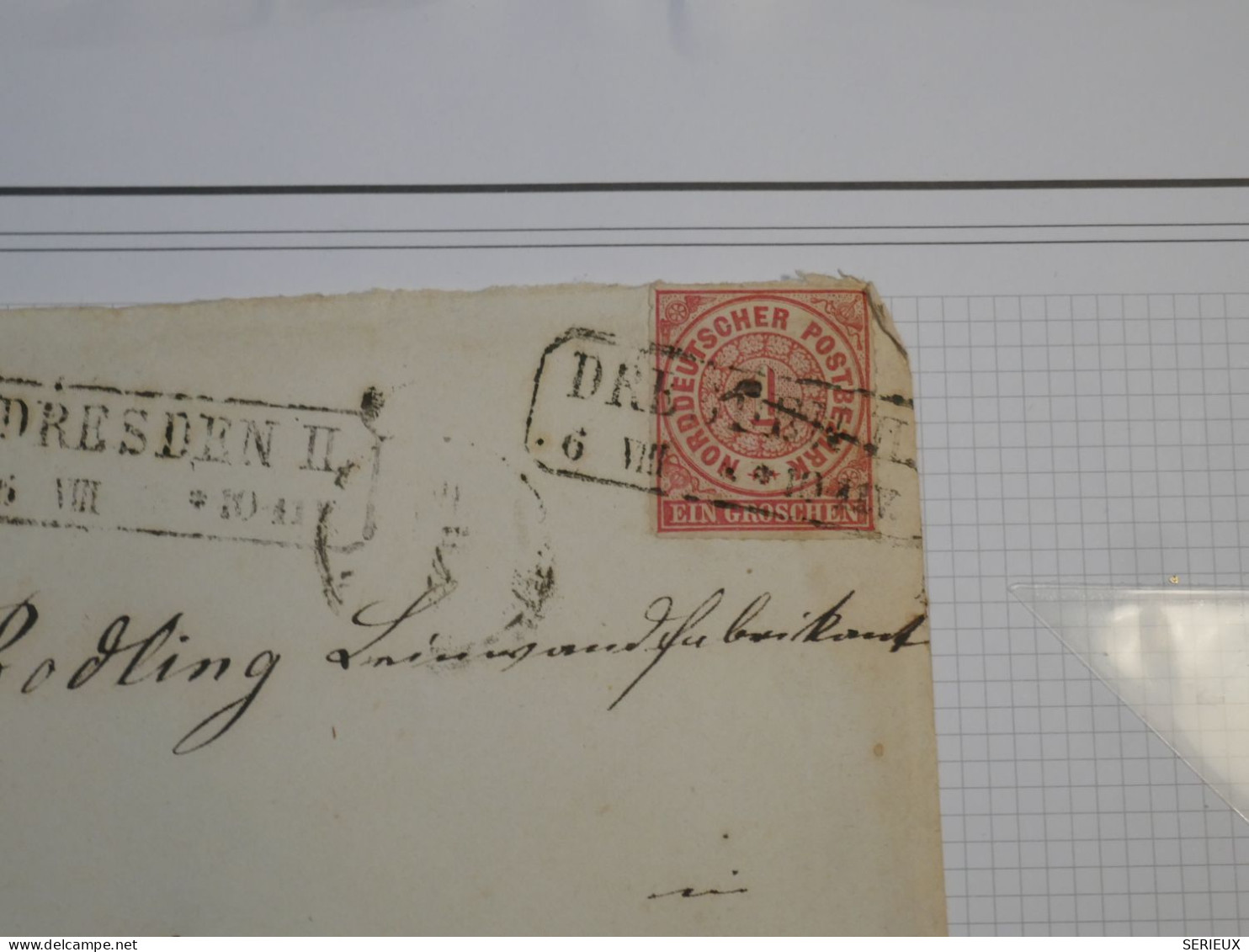 DD14 CONF. DU NORD   ALLEMAGNE  BELLE LETTRE 1868   DRESDEN   A   SOHLAND  +TEXTE +AFF. INTERESSANT+++ - Storia Postale