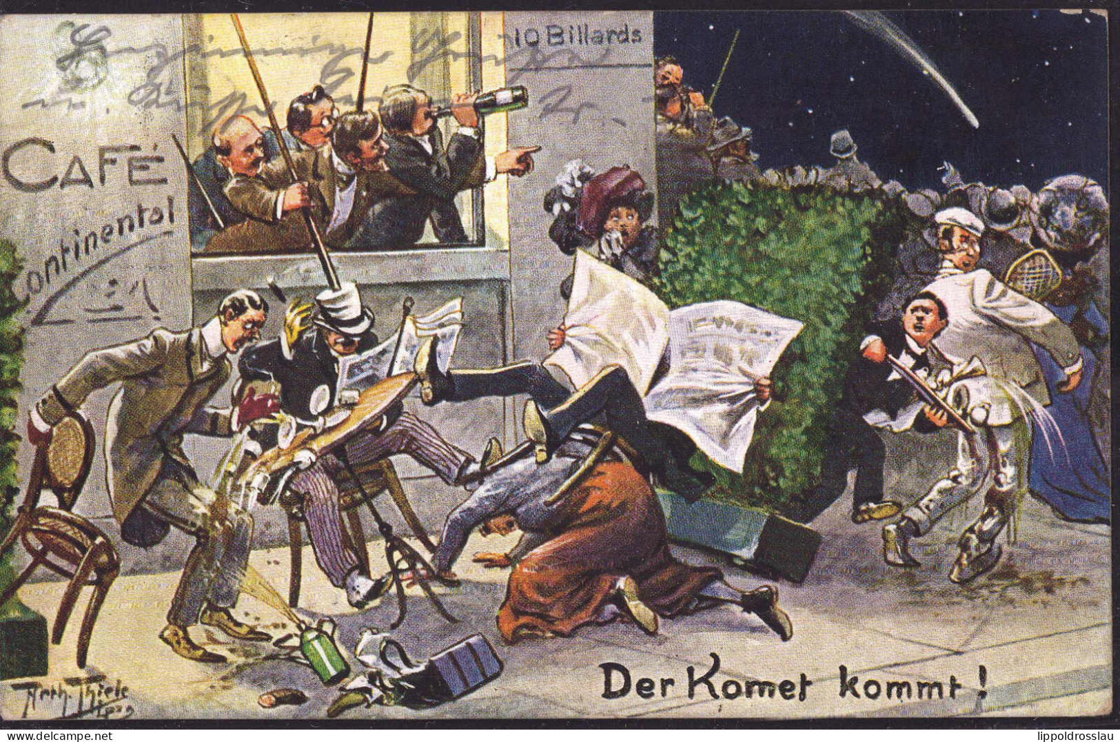 Gest. Der Komet Kommt Sign. Thiele, 1910 - Thiele, Arthur