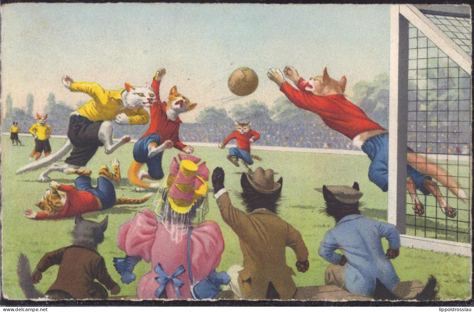 Gest. Fußball Spielende Katzen, ähnlich Thiele, 1954 - Thiele, Arthur