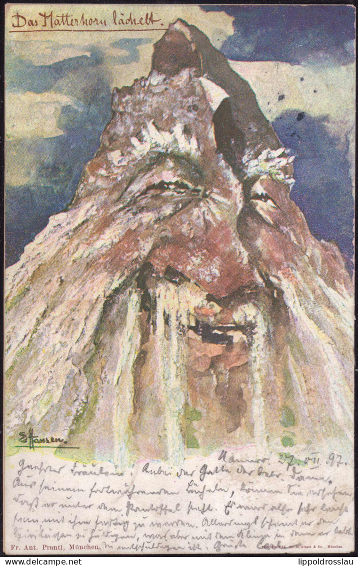 Gest. Das Matterhorn Lächelt, Sign. Hansen 1897 - Altri & Non Classificati