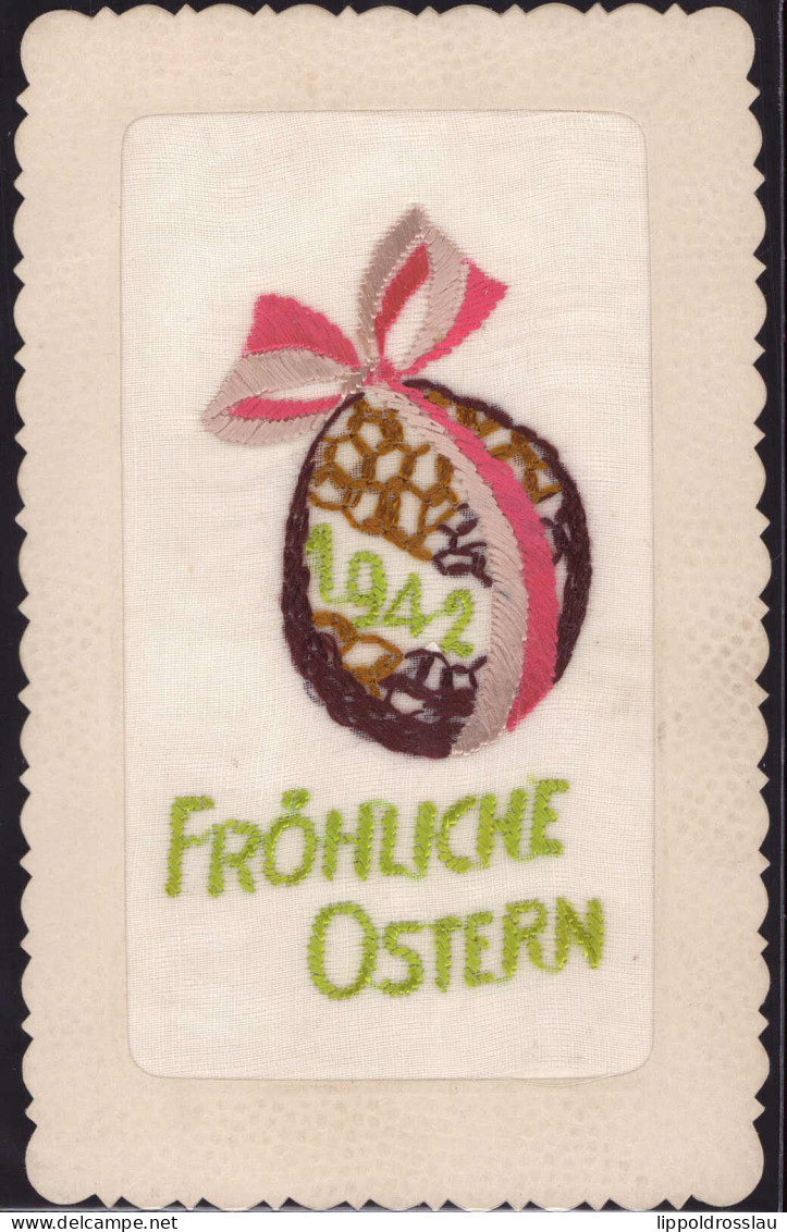 * Fröhliche Ostern Seidenstickkarte 1942 - Zonder Classificatie