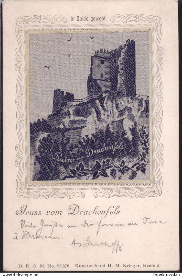 Gest. W-5330 Drachenfels Seidenwebkarte 1900 - Ohne Zuordnung