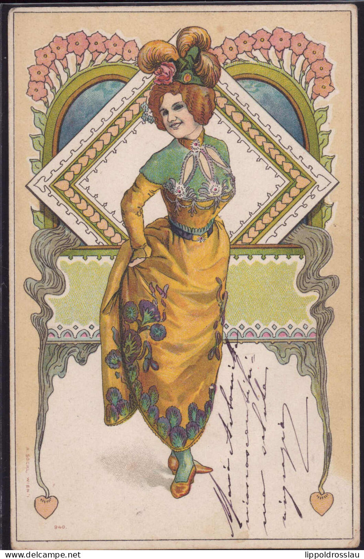 Gest. Feine Dame Sign. A. Sockl Wien 1902 - Autres & Non Classés