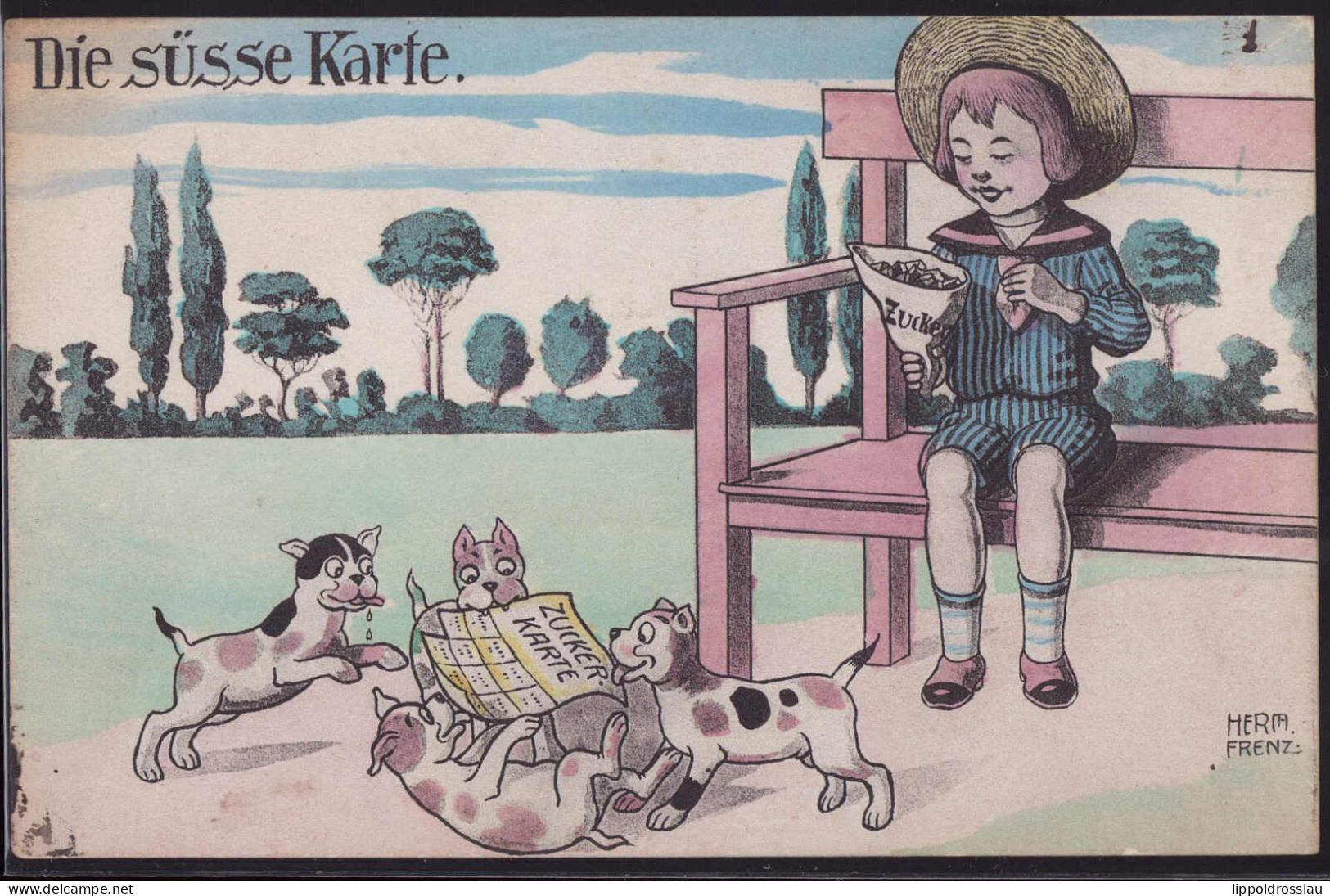 * Die Süsse Karte Sign. Herm. Frenz 1917 - Otros & Sin Clasificación