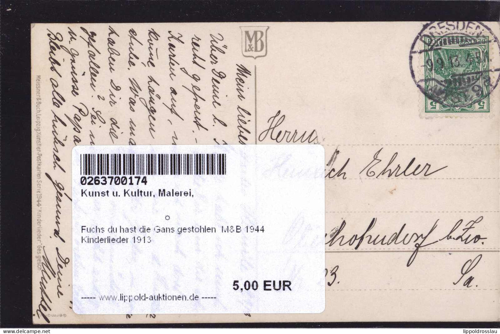 Gest. Fuchs Du Hast Die Gans Gestohlen M&B 1944 Kinderlieder 1913 - Other & Unclassified