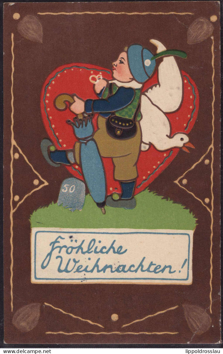 Gest. Weihnachten Lebkuchen Prägekarte 1910 - Autres & Non Classés