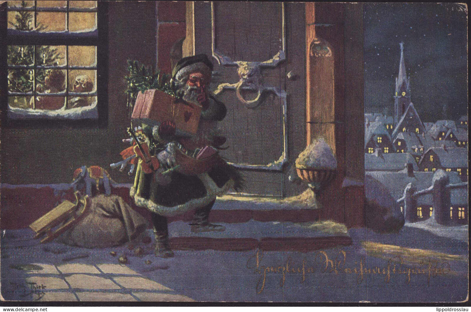 Gest. Weihnachten Weihnachtsmann Feldpost 1916 Sign. A, Thiele - Other & Unclassified