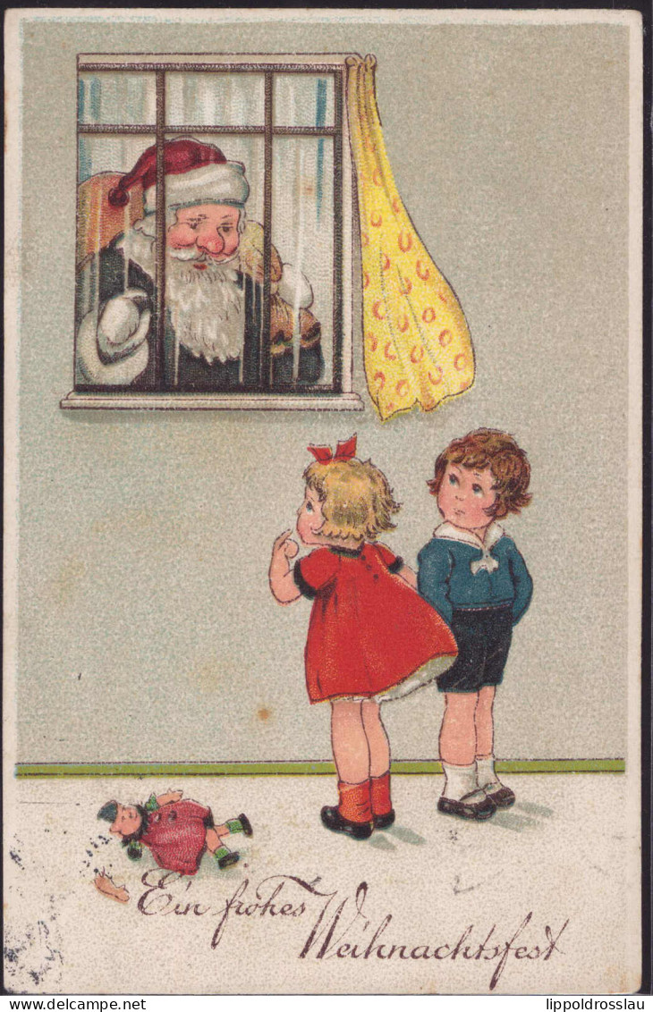 Gest. Weihnachten Weihnachtsmann Kinder 1921 - Autres & Non Classés