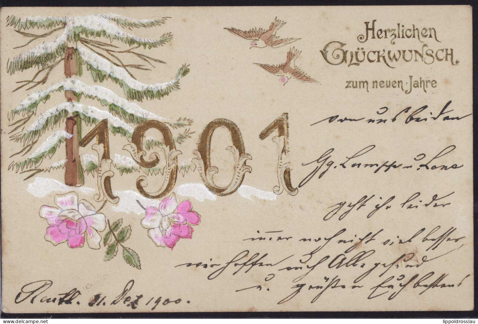 Gest. Neujahr 1901 Prägekarte - Other & Unclassified