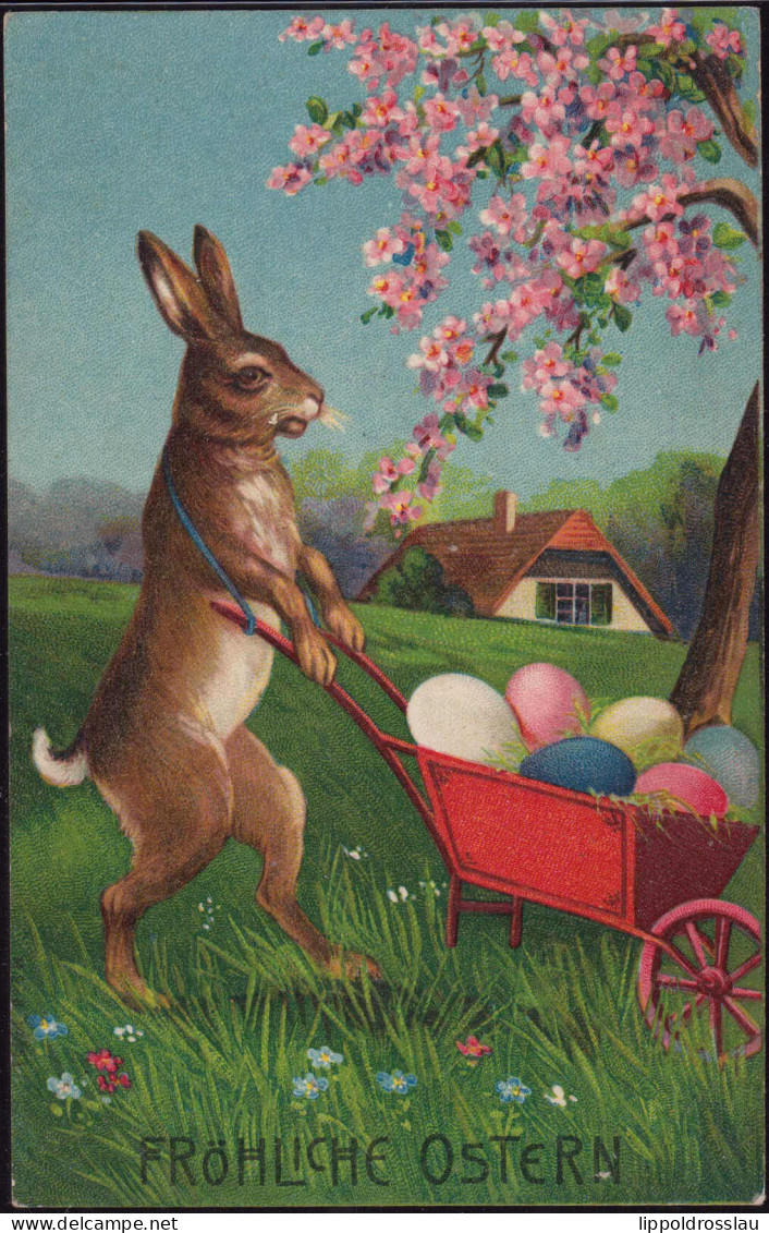 Gest. Ostern Hase Eier 1913 - Pâques