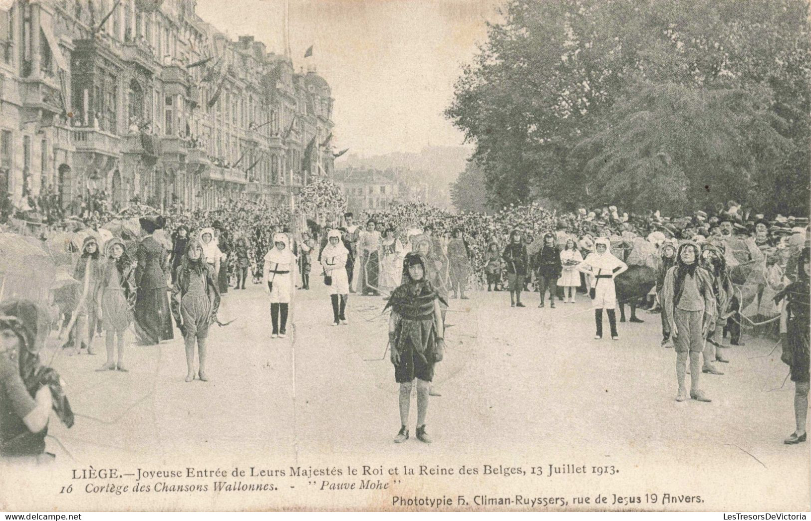 BELGIQUE - Liège - Joyeuse Entrée De Leurs Majestés Le  Roi Et La Reine Des Belges - Animé - Carte Postale Ancienne - Liege