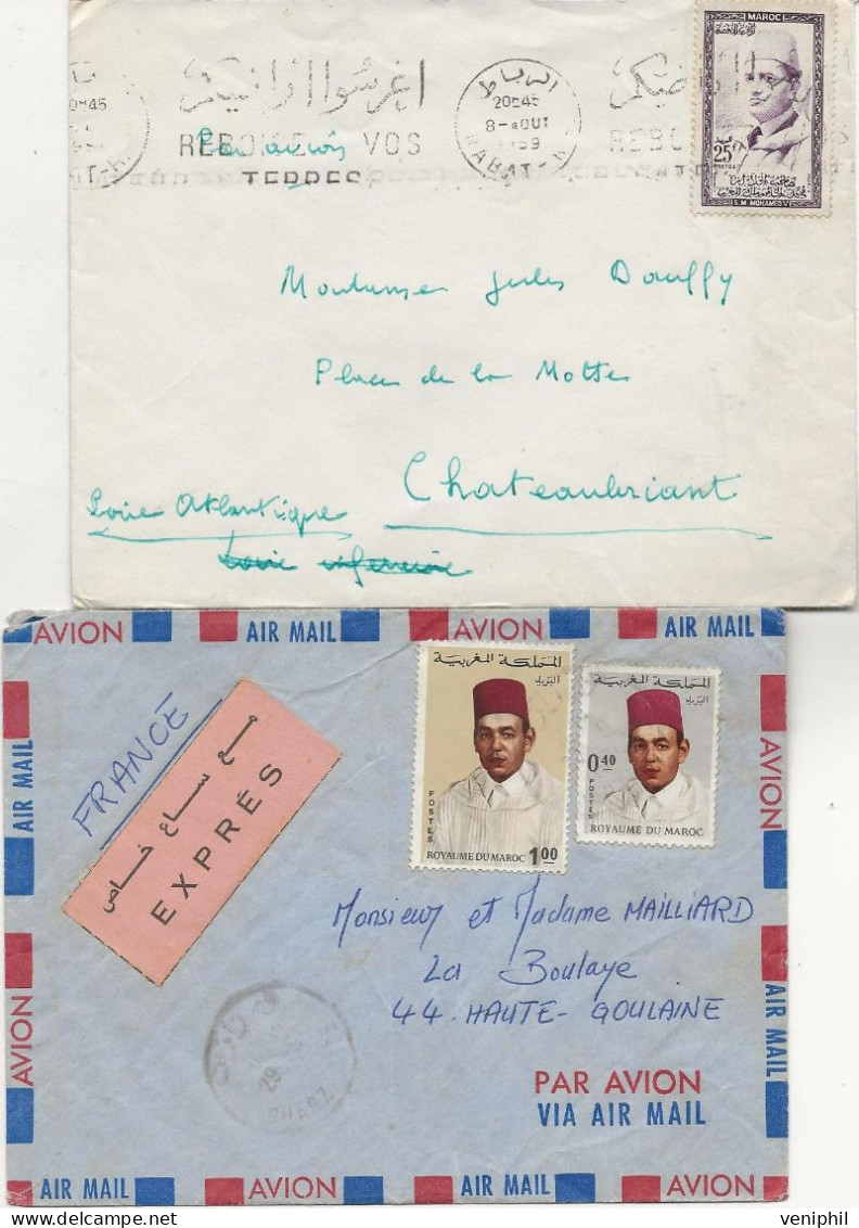 MAROC -LOT DE 10 LETTRES  PERIODE 1938-1971   - - Lettres & Documents