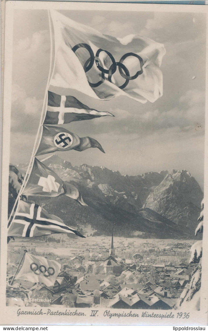 *, Gest. Konvolut Von 4 AK's Olympiade Garmisch 1936 - Jeux Olympiques