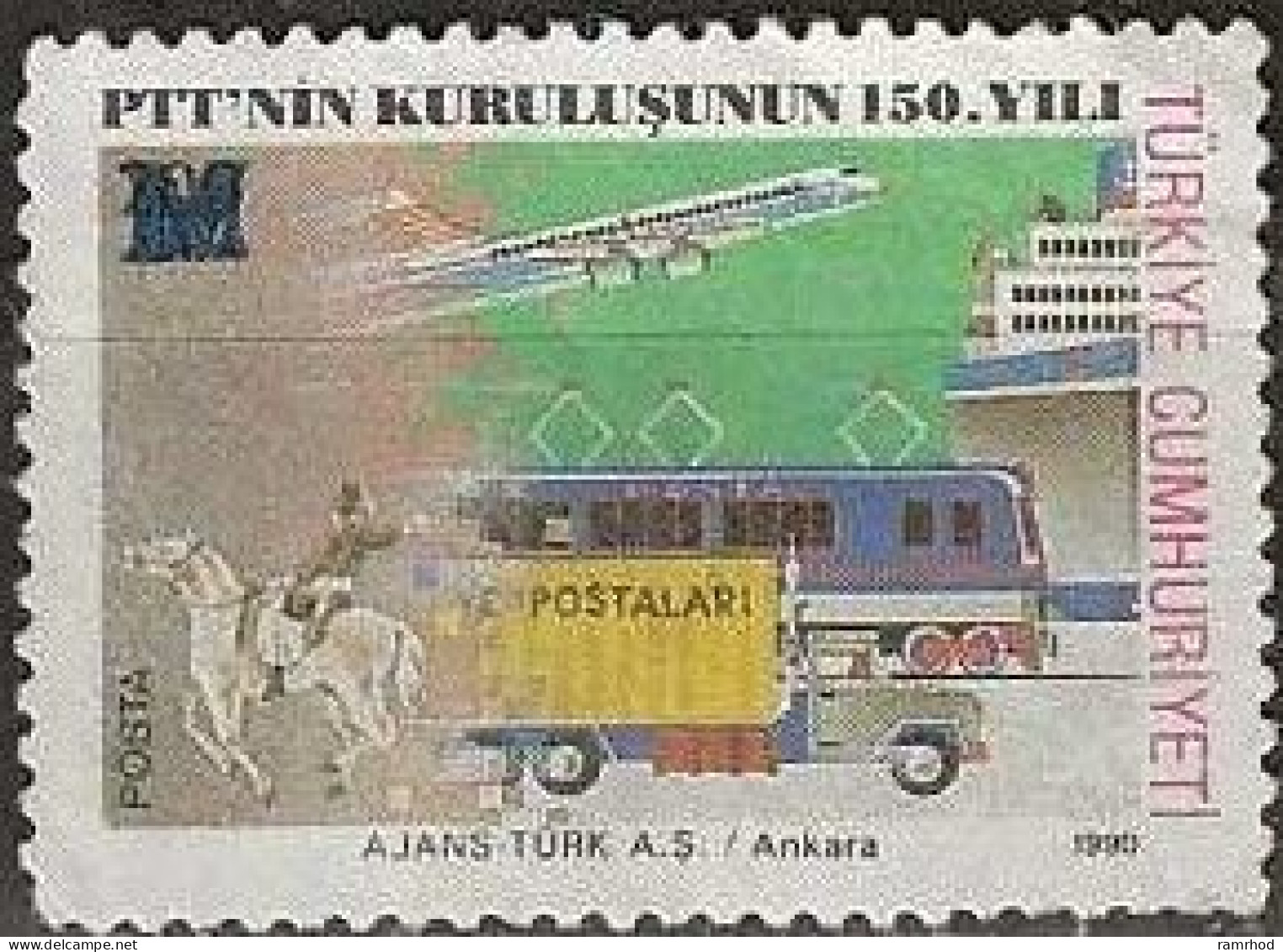 TURKEY 1996 Tatar Courier And Postal Transport Surcharged -  M (15000l.) On 200l. - Multicoloured FU - Usados