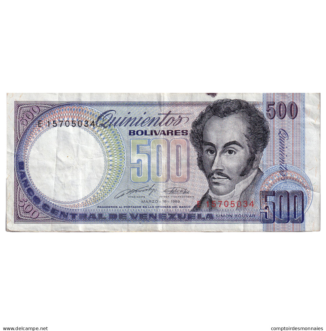 Billet, Venezuela, 500 Bolivares, 1989, 1989-03-16, KM:67c, TB - Venezuela