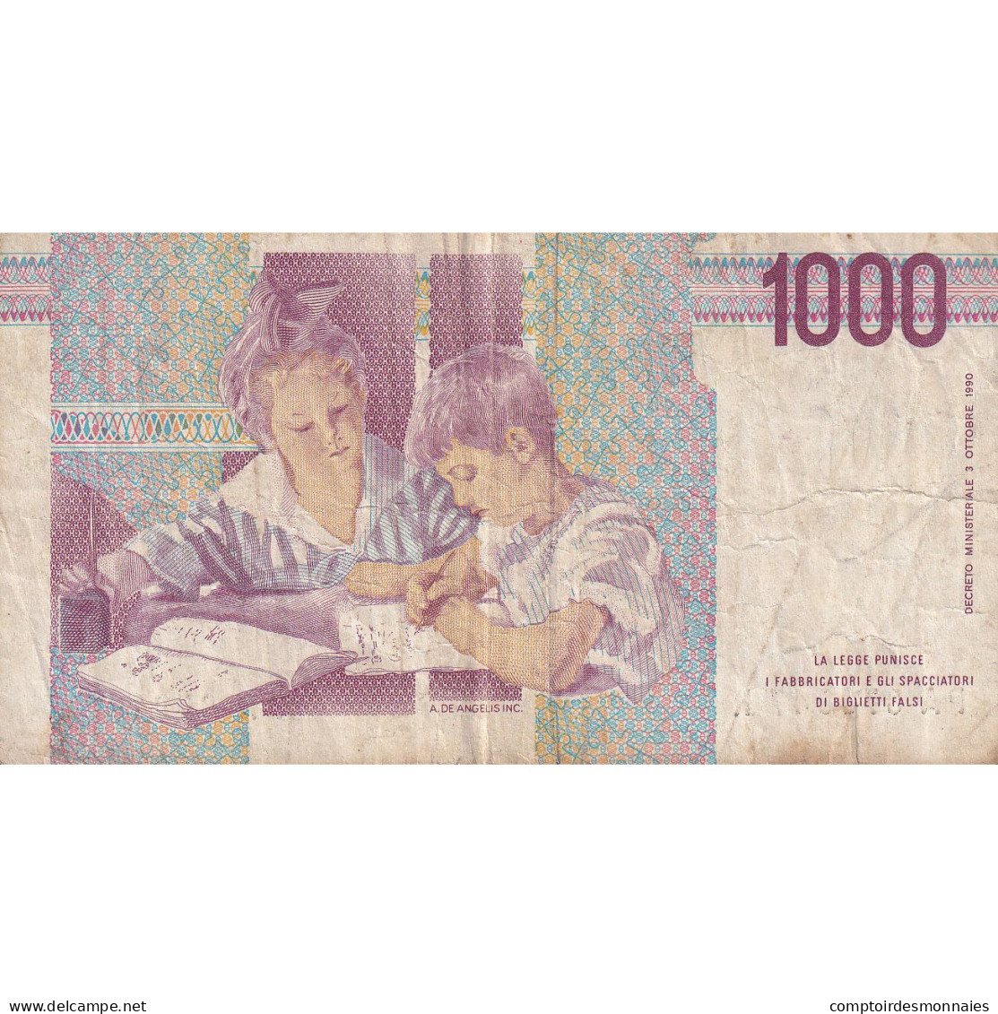 Billet, Italie, 1000 Lire, 1990, 1990-10-03, KM:114c, TB - 1000 Liras