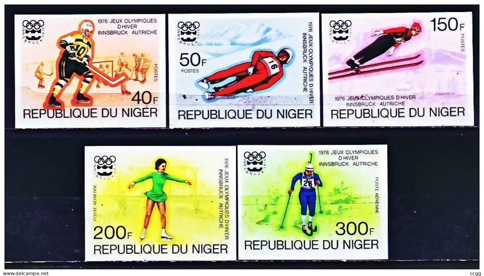 Olympische Spelen  1976 , Niger  - Zegels  Postfris - Hiver 1976: Innsbruck