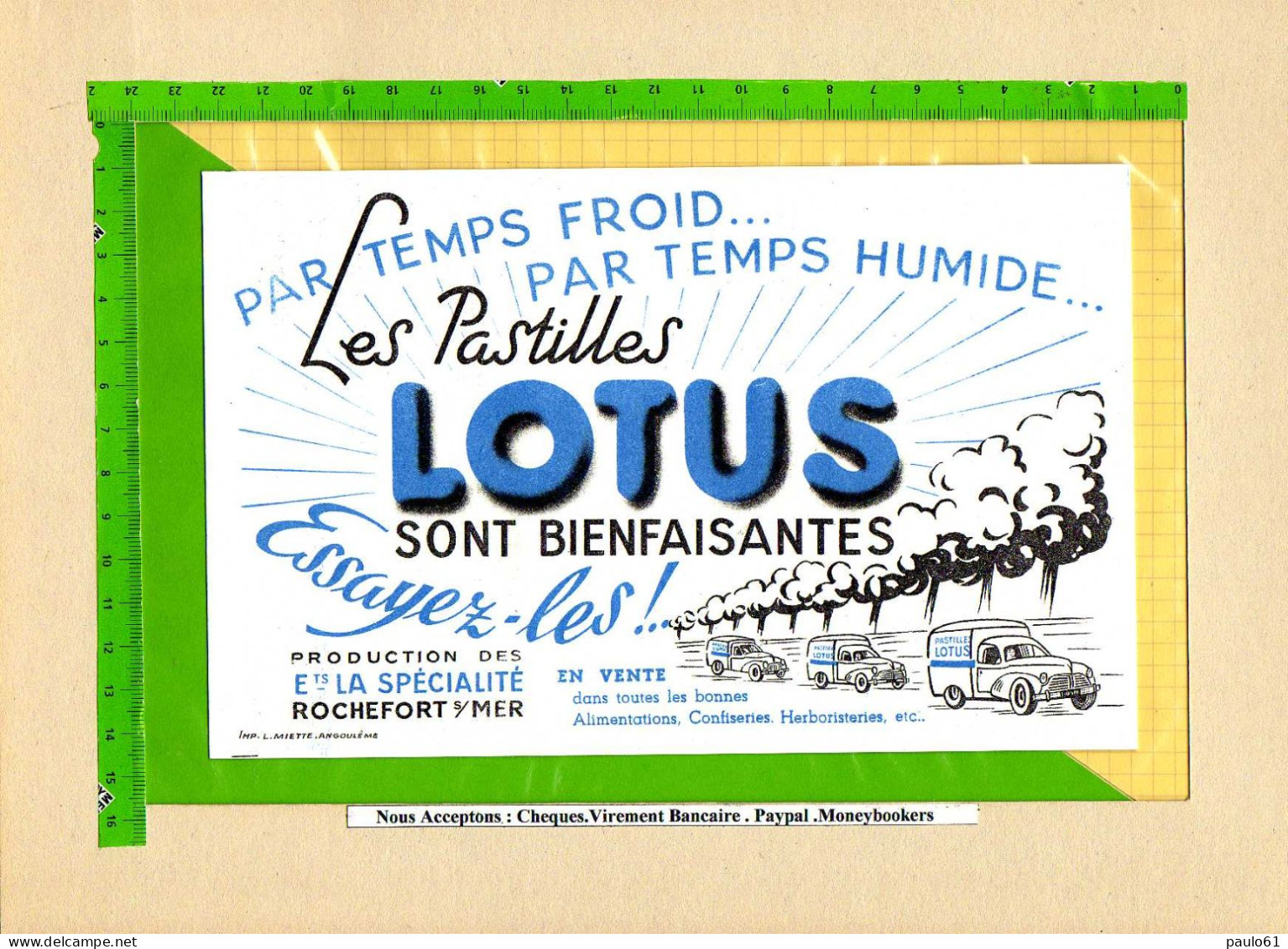 BUVARD &amp; Blotting Paper : Les Pastilles LOTUS  Sont Bienfaisantes Rochefort / Mer - Sucreries & Gâteaux