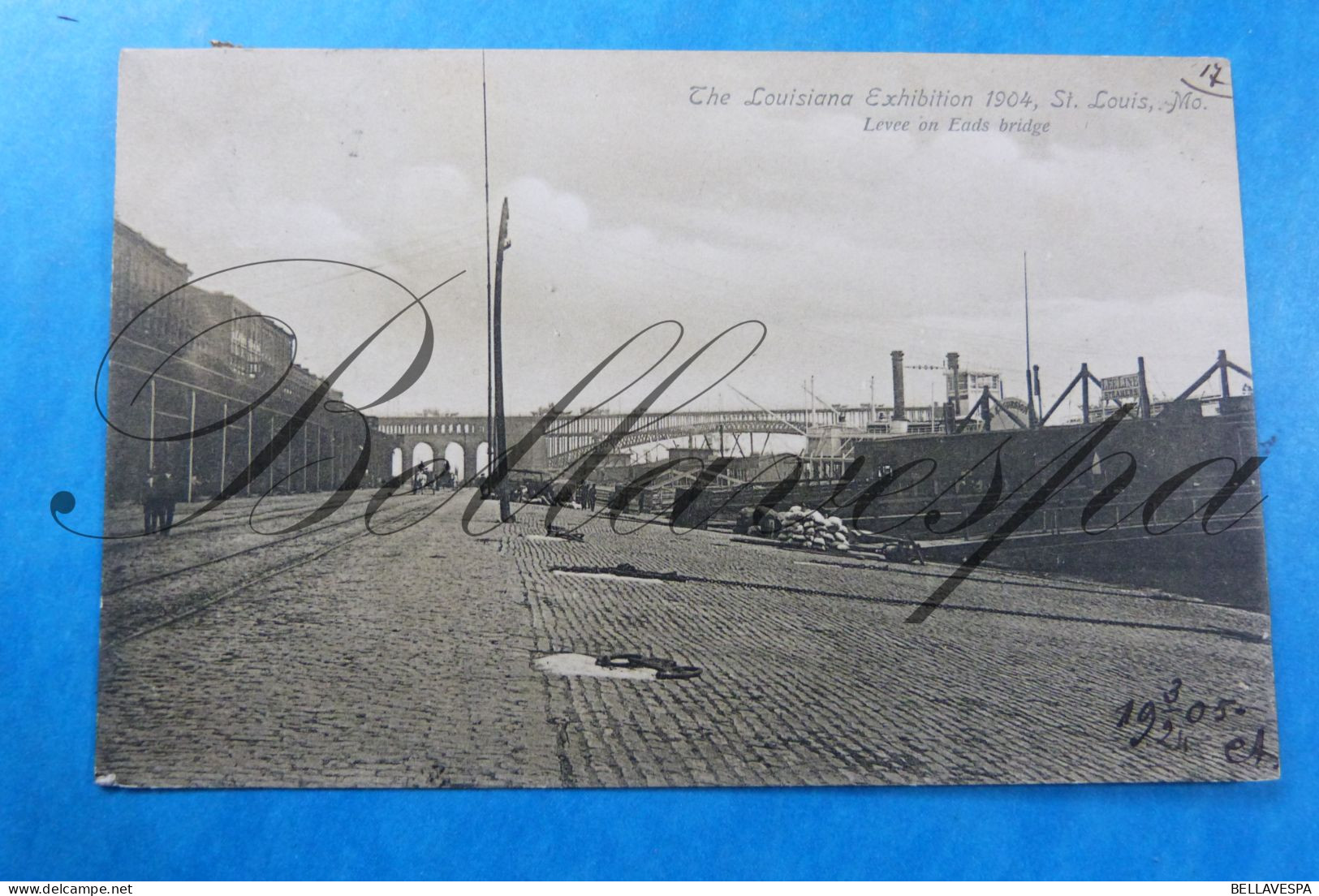 St Louis Louisiana Exhibition 1904  Harbor Kade Levee On Eads Bridge - Esposizioni