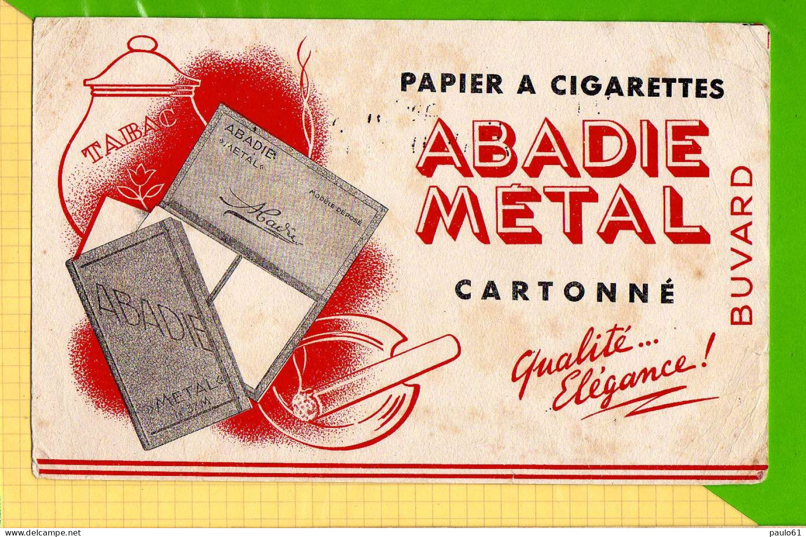 BUVARD & Blotting Paper : Papier A Cigarettes ABADIE METAL  Cartonné - Papeterie