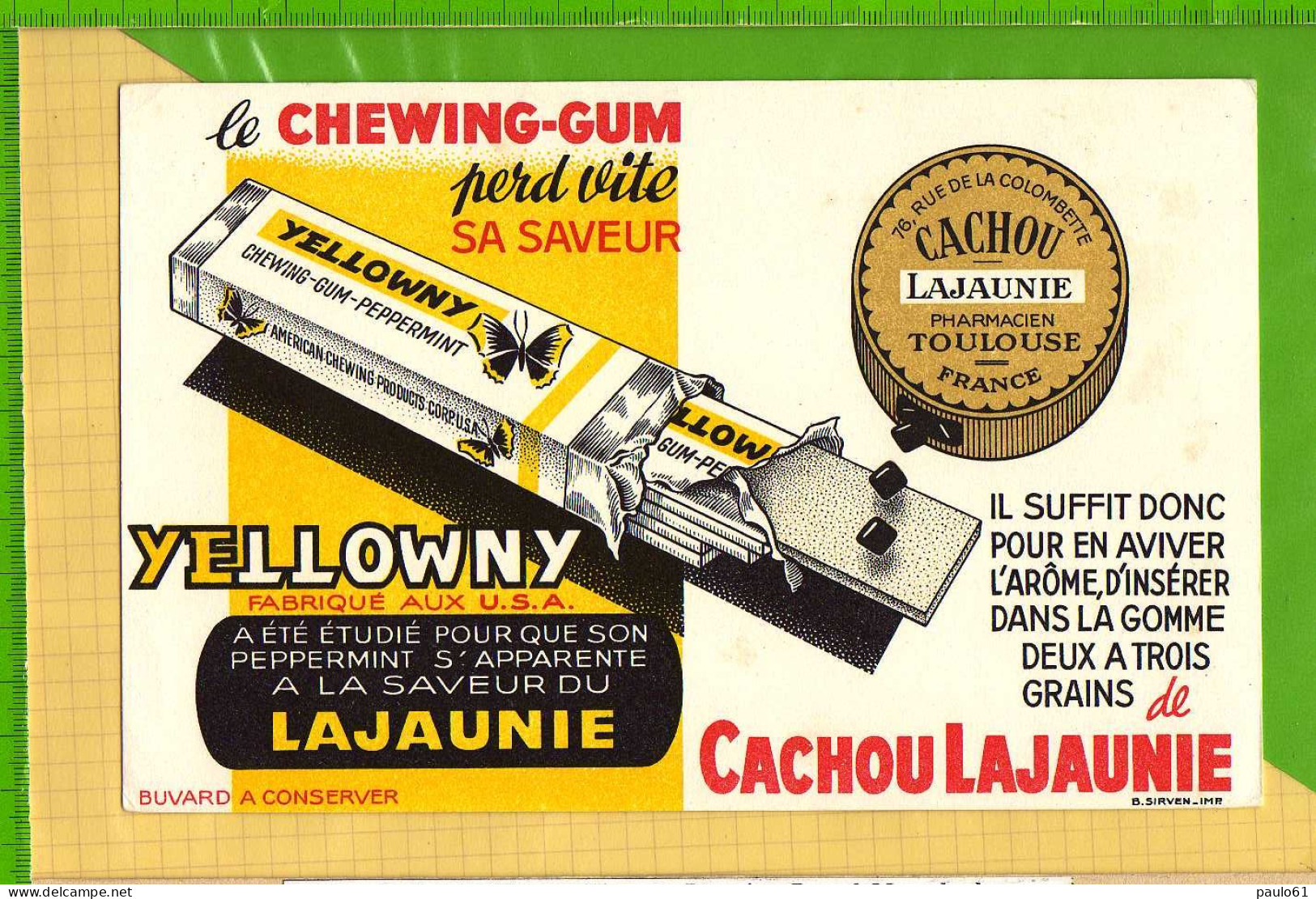 Buvard & Blotting Paper : Le Chewing Gum YELLOWNY CACHOU LA JAUNIE - Cake & Candy