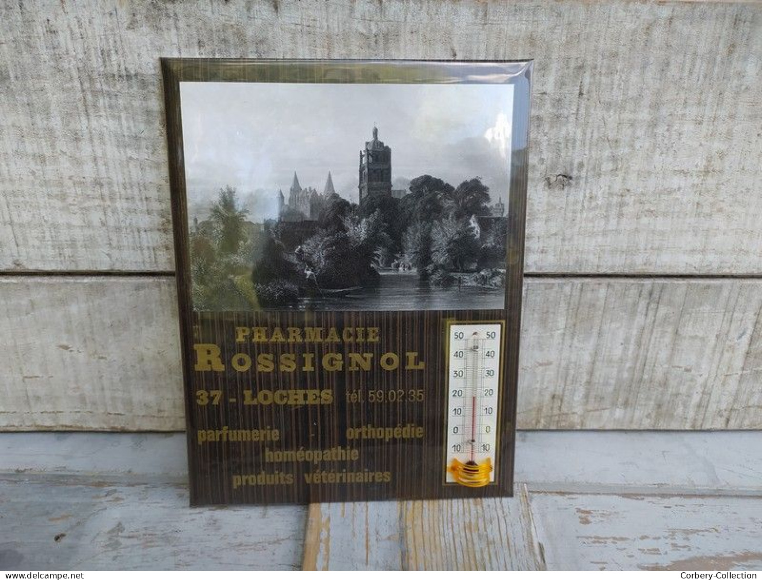 Ancien Thermomètre Glacoide Publicitaire Pharmacie Rossignol Loches - Placas De Cartón