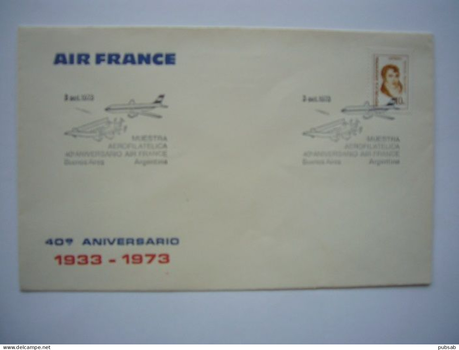 Avion / Airplane /  AIR FRANCE / 40° Aniversario / 1933 - 1973 - Poste Aérienne (Compagnies Privées)