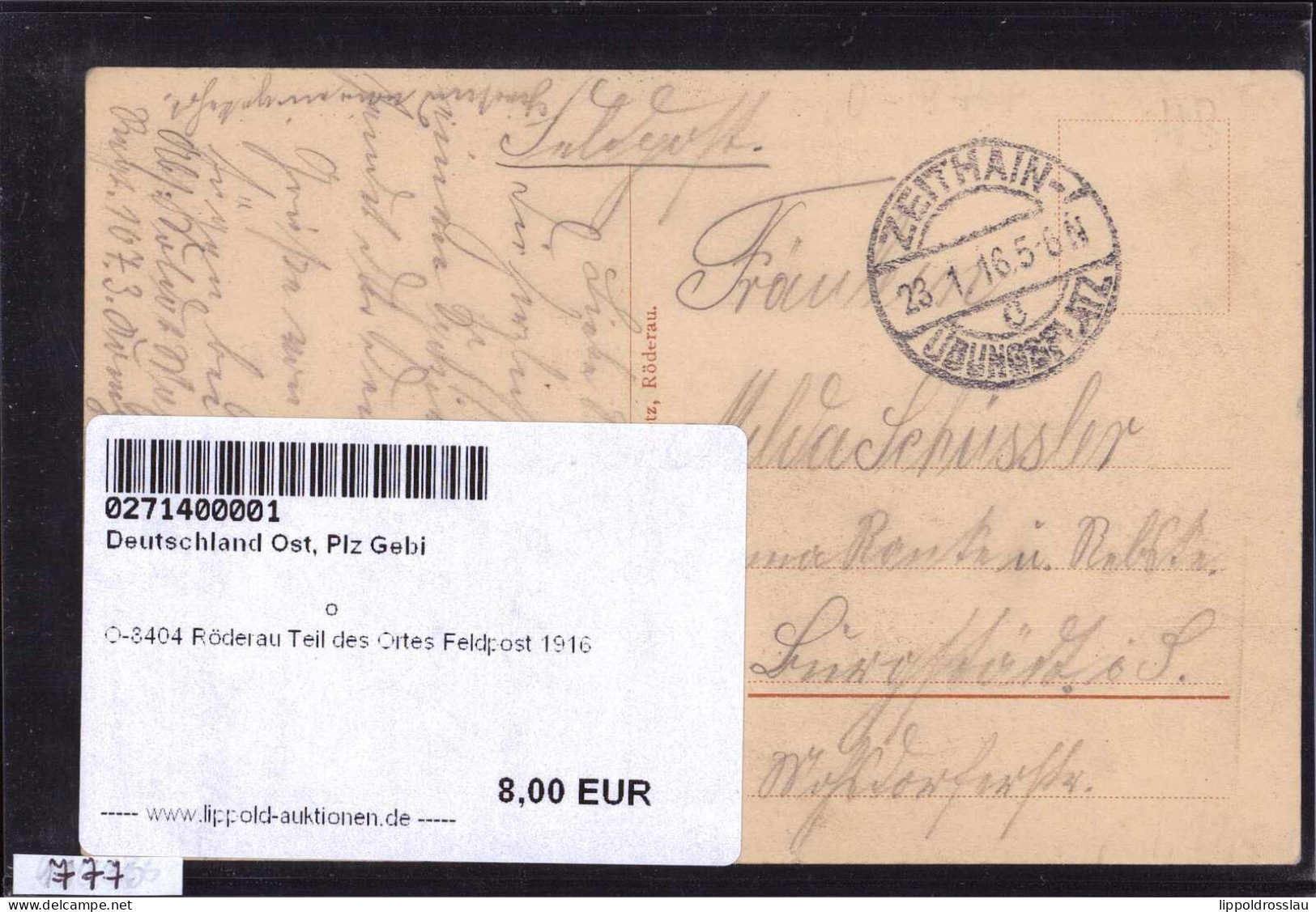 Gest. O-8404 Röderau Teil Des Ortes Feldpost 1916 - Riesa