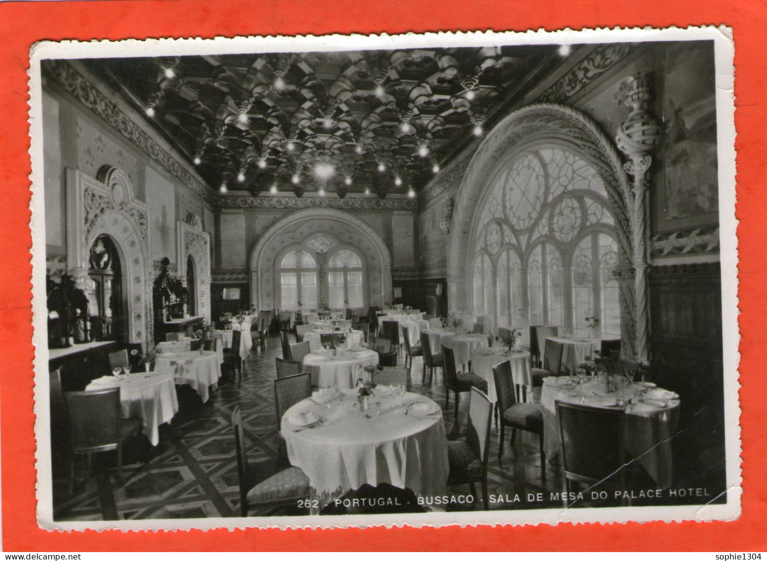 BUSSACO - SALA  DE MESA DO PALACE HOTEL - 1955 - Carte Photo - Aveiro