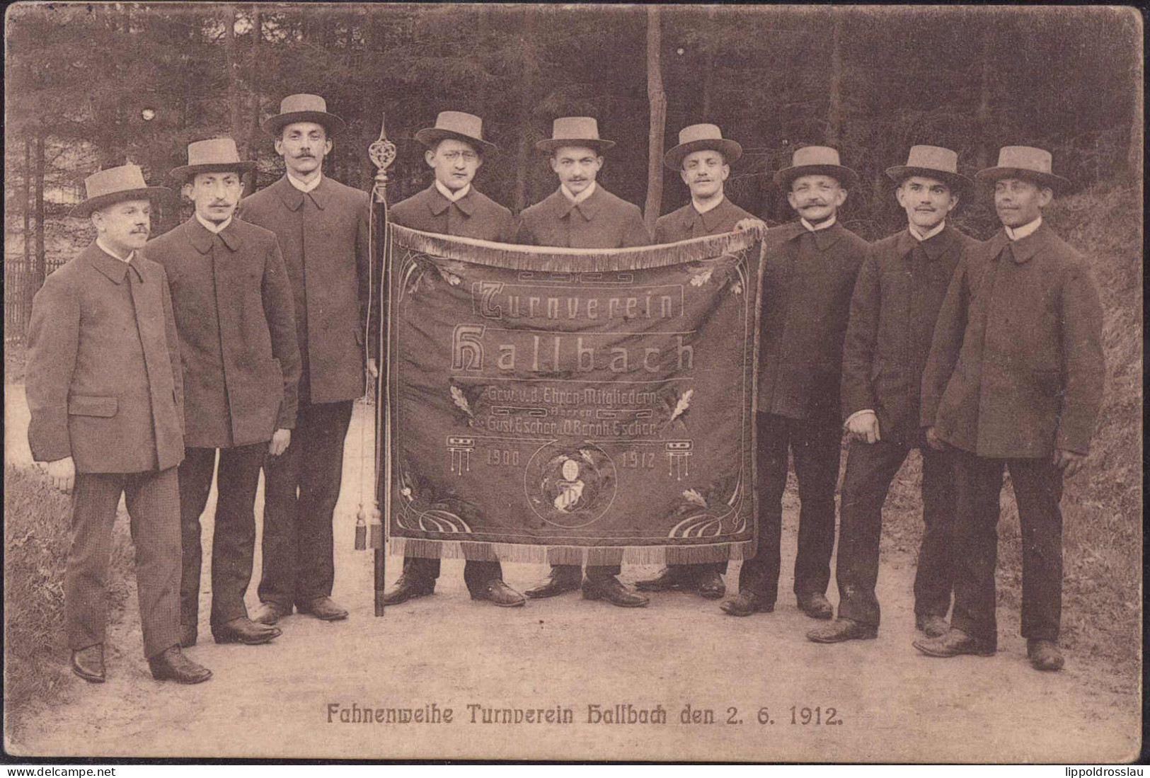 O-9331 Hallbach Turnverein Fahnenweihe 1912 - Olbernhau