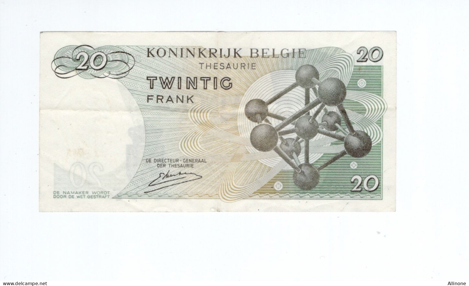 Billet Royaume De Belgique Vingt Francs 20 Francs Usagé 1964 - Andere & Zonder Classificatie