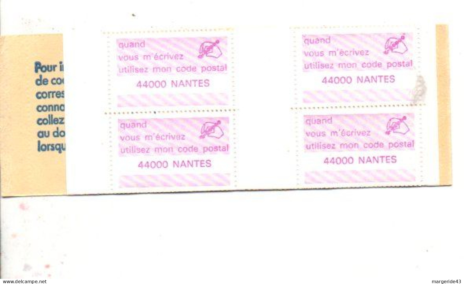 CARNET CODE POSTAL - 44000 NANTES LILAS - Blocks Und Markenheftchen