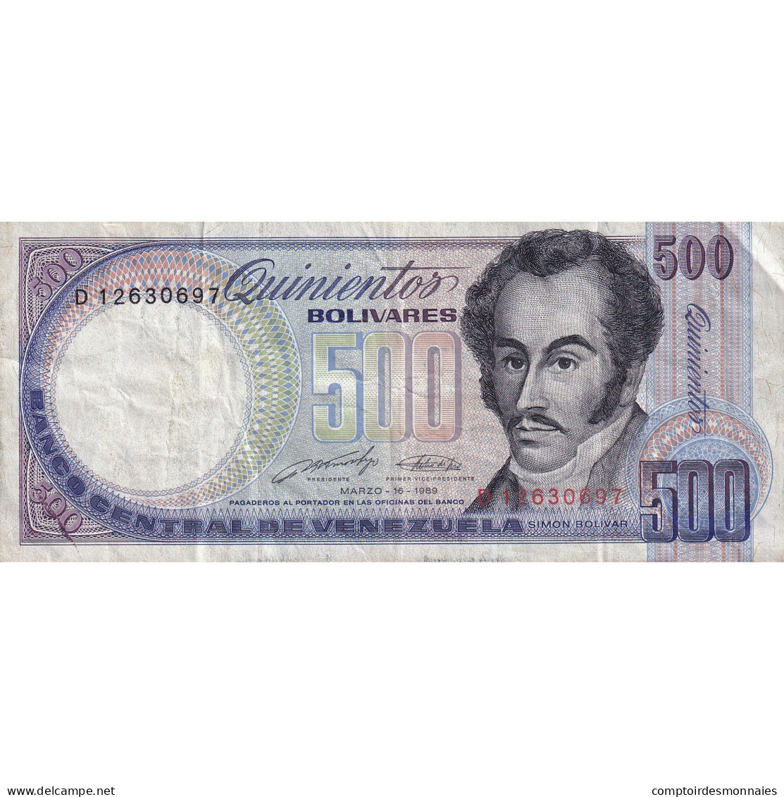 Billet, Venezuela, 500 Bolivares, 1989, 1989-03-16, KM:67c, TB+ - Venezuela