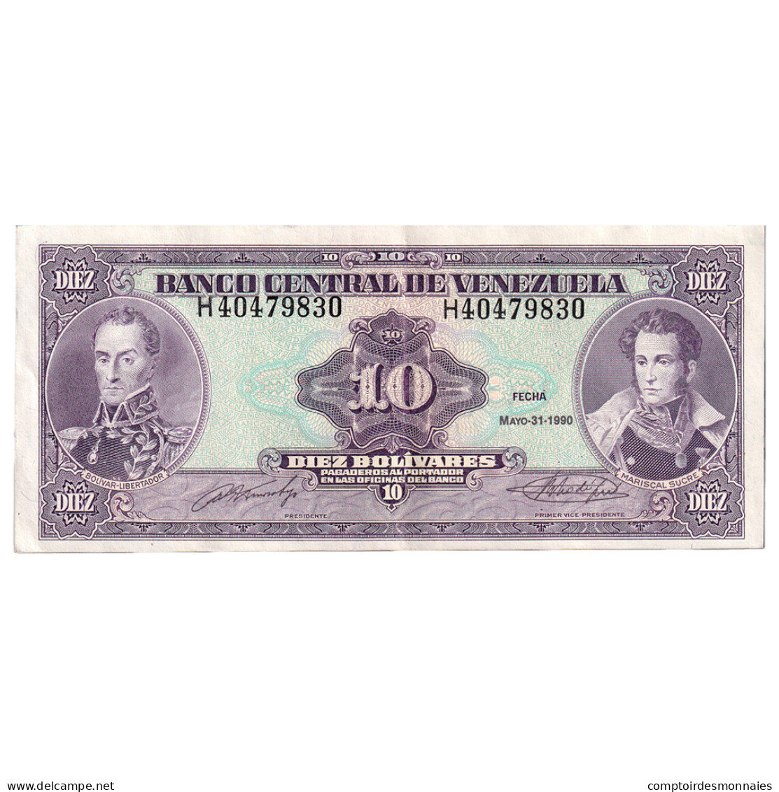 Billet, Venezuela, 10 Bolívares, 1990, 1990-05-31, KM:61d, TTB - Venezuela